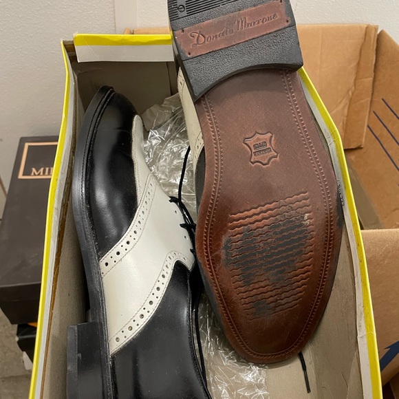 1920s Styled Black & White Donato Marrone Men’s Dress Shoe - Picture 6 of 6